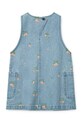 Dievčenské rifľové šaty Liewood Angelica Printed Denim Dress LW19896 modrá SS25