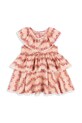 Хлопковое детское платье Konges Sløjd BELLA FRILL DRESS GOTS KS102294 розовый SS25