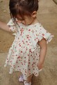 Dětské bavlněné šaty Konges Sløjd EVIA BOW DRESS GOTS KS102447