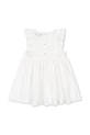 Dziewczynka Konges Sløjd sukienka bawełniana dziecięca LACEY DRESS KS102284 biały