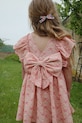 Konges Sløjd sukienka dziecięca AVA BOW DRESS GOTS wzorzyste różowy KS102444