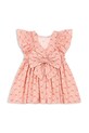 Dziewczynka Konges Sløjd sukienka dziecięca AVA BOW DRESS GOTS KS102444 różowy