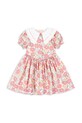 Konges Sløjd sukienka bawełniana dziecięca COEUR COLLAR DRESS GOTS KS102649 różowy SS25