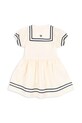 Deklice Otroška bombažna obleka Konges Sløjd ALLIE SAILOR DRESS GOTS KS103177 bež