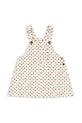 Šaty Konges Sløjd FRANKIE OVERALL DRESS GOTS okrúhly béžová KS103181