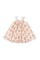 Konges Sløjd sukienka VIVIAN STRAP DRESS GOTS rozkloszowany beżowy KS103061