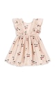 Konges Sløjd sukienka ELIN DRESS GOTS KS103169 beżowy SS25