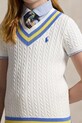 Παιδικό βαμβακερό φόρεμα Polo Ralph Lauren λευκό 313964760001