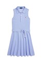 Dievčenské bavlnené šaty Polo Ralph Lauren bavlna modrá 313965176003
