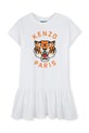 Хлопковое детское платье Kenzo Kids короткий белый K61025.156