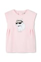 Дитяча бавовняна сукня Karl Lagerfeld короткий рожевий Z30510.86.108