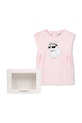 Дівчинка Дитяча бавовняна сукня Karl Lagerfeld Z30510.86.108 рожевий