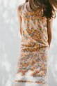 Dětské bavlněné šaty Tinycottons GARDEN DRESS potisk oranžová SS25.019