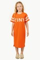 Tinycottons gyerek pamutruha STRIPES DRESS rövid narancssárga SS25.135