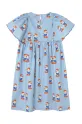 Момиче Детска памучна рокля Tinycottons READERS DRESS SS25.180 син