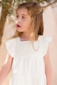 Otroška bombažna obleka Tartine et Chocolat CA30151.104 bela