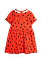 Девочка Хлопковое детское платье Mini Rodini Dots 2525010042 красный
