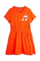 Dětské bavlněné šaty Mini Rodini Note 2525012142 oranžová SS25