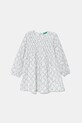 Дитяча бавовняна сукня United Colors of Benetton довгий білий 40VFGV028.P.Seasonal