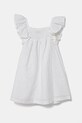 United Colors of Benetton sukienka lniana dziecięca 43WBGV026.P.Seasonal biały SS25