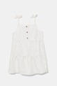 Dětské lněné šaty United Colors of Benetton mini béžová 4Q1NGV025.P.Seasonal