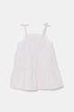 Dětské lněné šaty United Colors of Benetton 4Q1NGV025.P.Seasonal růžová SS25