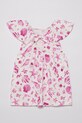 United Colors of Benetton rochie din bumbac pentru copii 34VAGV010.P.Seasonal roz SS25