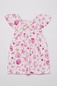 Παιδικό βαμβακερό φόρεμα United Colors of Benetton 34VAGV010.P.Seasonal ροζ SS25