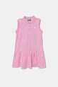 United Colors of Benetton rochie fete cu guler roz 3F9HCV012.G.Seasonal