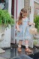 Konges Sløjd sukienka bawełniana dziecięca CELEBRATION ALLIE SAILOR DRESS GOTS rozkloszowany niebieski KS103567
