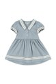 Konges Sløjd sukienka bawełniana dziecięca CELEBRATION ALLIE SAILOR DRESS GOTS KS103567 niebieski SS25