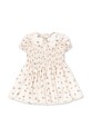 Dievčenské šaty Konges Sløjd CELEBRATION SHEENY SMOCK DRESS KS103568 béžová SS25