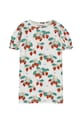 Tinycottons sukienka bawełniana dziecięca STRAWBERRIES PUFF SLEEVE DRESS SS25.004 beżowy SS25