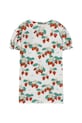 Dziewczynka Tinycottons sukienka bawełniana dziecięca STRAWBERRIES PUFF SLEEVE DRESS SS25.004 beżowy