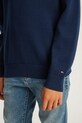 Παιδικό βαμβακερό πουλόβερ Tommy Hilfiger σκούρο μπλε KB0KB09344.128.176.PPYA