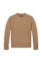 Detský bavlnený sveter Tommy Hilfiger KB0KB09348.PPYA hnedá SS25
