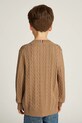 Дитячий бавовняний светр Tommy Hilfiger коричневий KB0KB09348.PPYA
