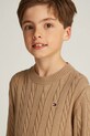 Detský bavlnený sveter Tommy Hilfiger KB0KB09348.PPYA hnedá