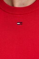 Tommy Jeans pamut pulóver piros DW0DW19336