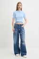Tommy Jeans pamut pulóver DW0DW19336 kék SS25