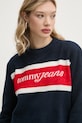 Светр з домішкою вовни Tommy Jeans темно-синій DW0DW19341