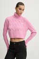 Tommy Jeans pulover din amestec de lana roz DW0DW19389