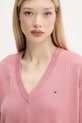 Tommy Jeans sweter bawełniany różowy DW0DW19888