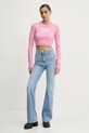 Tommy Jeans sweter z domieszką wełny DW0DW19895 różowy SS25