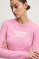 Tommy Jeans sweter z domieszką wełny różowy DW0DW19895