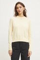 Tommy Jeans pulover de bumbac galben DW0DW20159