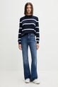 Βαμβακερό πουλόβερ Tommy Jeans DW0DW20159 σκούρο μπλε SS25