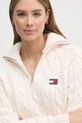 Tommy Jeans pulover din amestec de lână bej DW0DW20269