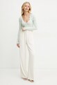 Elisabetta Franchi pulover din amestec de mătase MK56B51E2 turcoaz SS25