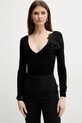 Elisabetta Franchi sweter z domieszką jedwabiu pozostałe czarny MK56B51E2